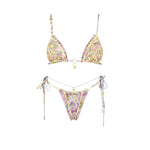 Shiny Diamond Bikini Set Sexy Women Swimsuit Push Up Swimwear Female Bandeau Biquini Halter Bathing Suit Blue Bodysuit Beachwear
