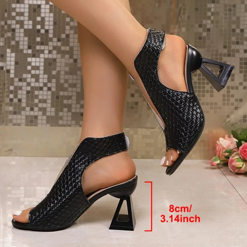 Fish Mouth Open Toe Fashion Casual High Heel Sandals for Women 2026 Summer New Comfortable Versatile Shallow Mouth Elegant Pumps
