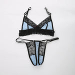 European and American men's sexy lace bra and panties temptation suit transvestite suit