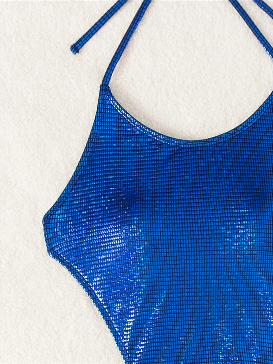 New Long Sleeve G String Diamond Bikini Female Backless Swimwear One Piece Swimsuit Women Monokini Sexy Bather Bathing Suit Swim