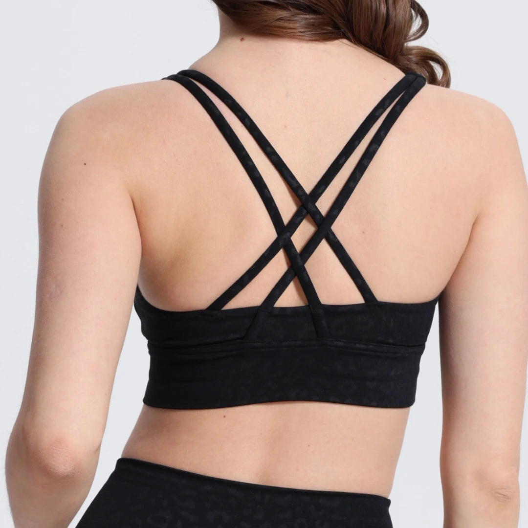 Solid Color Soft Women Gym Yoga Legging Set Cross Back Shoulder Strap Gym Yoga Bra+High Waist Sport Leggings 2pc Tight Sportwear