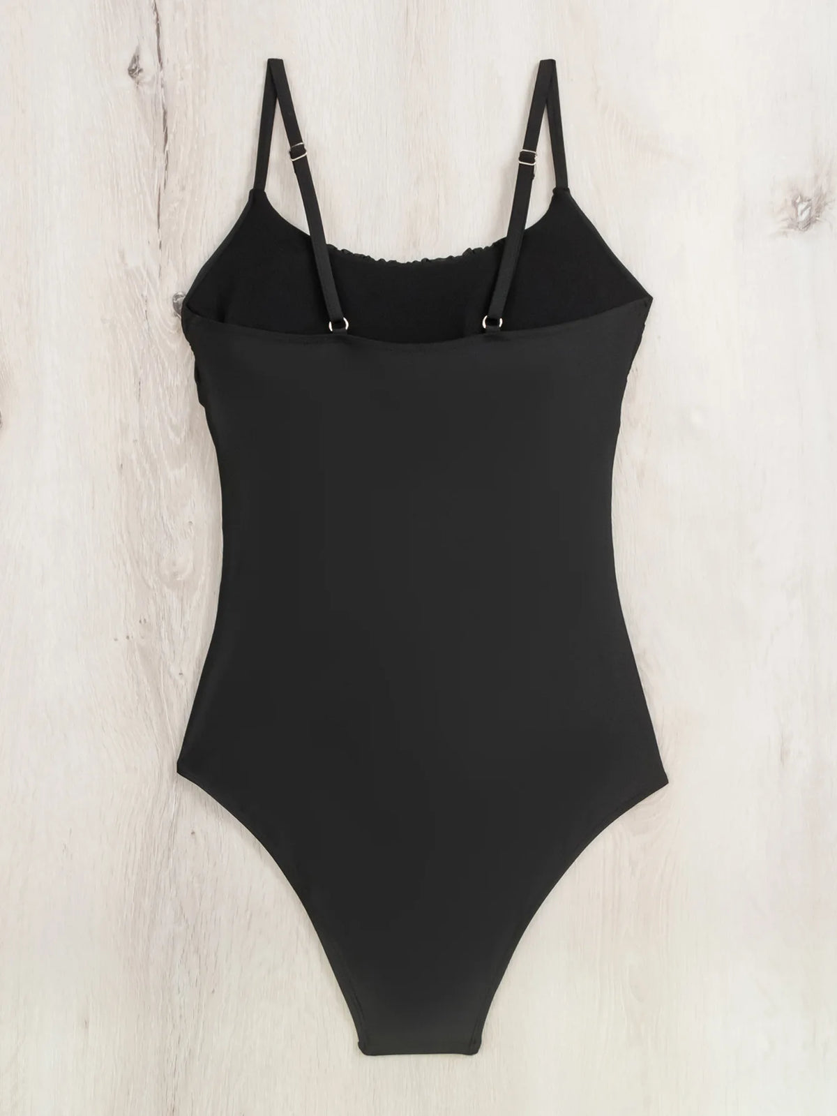 New Solid Black One Piece Swimsuit for Women Sexy Wrinkle Slim Pleate Tummy Control Swimwear Beach Bathing Suit Holiday Monokini