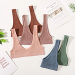 Women Crop Top Sports Seamless Underwear Female Tube Tops Deep U Bralette Ribbed Sexy Lingerie Intimates 2PCS Tube Bras