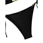 XS - L Halter Metal Bead Bikini Women Swimwear Female Swimsuit Two-Pieces Bikini Set High Leg Cut Bather Bathing Suit Swim V7618
