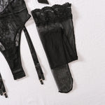 New Lace perspective Sexy Backless Slim Fit curve S-shaped Figure Sexy Seductive Lingerie Jumpsuit Two-piece Set