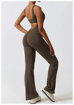 Women Sexy Back V Jumpsuit Gym Set Training Yoga Suit Sportswear Sports Jumpsuit Fitness Rompers Stretch Workout Bodysuits 8260