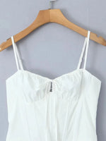 Foridol Lace Up Mini Summer Dress Sundress Women Spaghetti Strap Sexy Short White Beach Vestidos Fishbone Party Club Dress 2025