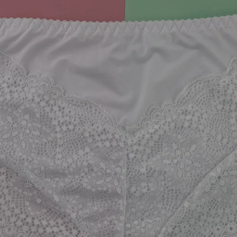 Beauwear women large size lace panty 2XL 3XL 4XL 5XL 6XL 7XL big size nylon spandex underwear female middle waist briefs