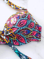 S- XL Printed Underwired Bra Cup Bikini Female Swimsuit Women Swimwear Two-pieces Bikini Set Push Up Bather Bathing Suit Swim