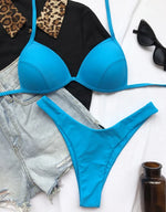 2025 Halter Bra Cup Bikini Women Swimsuit Female Push Up Swimwear Two Pieces Bikini Set Brazilian Bather Bathing Suit Swim Lady