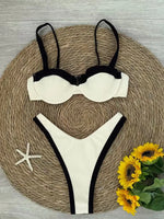 2026 New Black Bikini White One Piece Swimsuit Sexy Solid Swimwear Women Bathing Suit Beach Backless Monokini Swimsuit Female