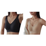 2Pcs/Set Seamless Bras For Women V-neck Non-wire Push Up Bra Comfort Shoulder Straps Padded Underwear M-4XL Intimates