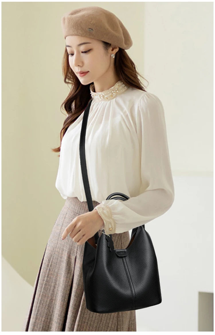 New Trendy Casual Soft PU Women's Handbags Solid Color Large Capacity Female Shoulder Bags Retro Tote Bags For Commute Shopping