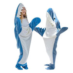Cartoon Shark Blanket Cover Sleeping Bag Pajamas Office Nap Fabric Mermaid Winter Shawl for Children Adult Homewear Couple Pink