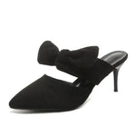 2026 New Arrival Pointed Toe Shallow Butterfly Knot Slingback Stiletto Sandals Summer Dress Party Wrapped Toe Shoes Casual Soft