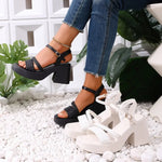 2026 Summer New Women's Fashionable and Comfortable Thick Bottom Sandals with One Line Buckle Design and Simple Open Toe Sandals