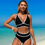 Sexy High Waist Bikini 2025 Coconut Palm Print Swimsuit Female Swimwear Women Bikinis Set Bather Beachwear Bathing Suit Pool