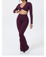 Hearuisavy Summer Woman Workout Flared Pants Leggings Pilates Fitness Trousers High Waist Butt Lifting Yoga Bell-Bottom Pants