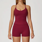 2-Piece Women's Fashion Yoga Set Beautiful Back Slimming Naked Comfort Set Outdoor Sports Running Fitness Leisure Set