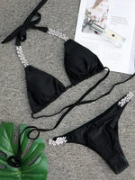 Sexy Halter Wrap Around Diamond Bikini 2026 Women Swimsuit Female Swimwear Two Pieces Bikini Set High Cut Bathing Suit Swim Lady