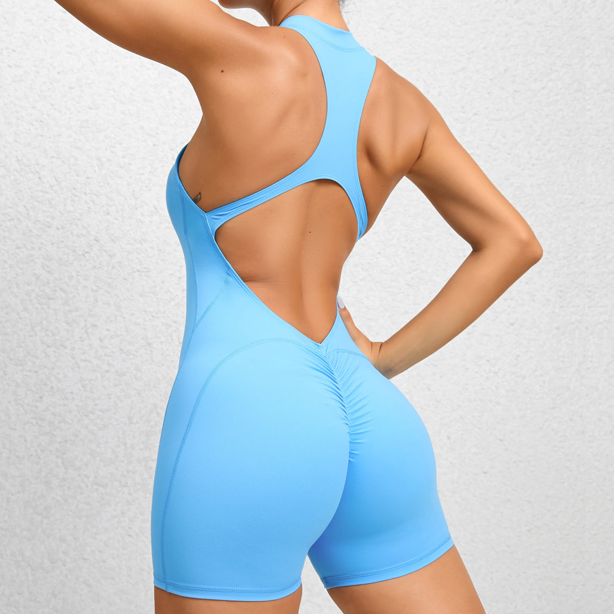 Women Yoga V Backless Jumpsuit Workout Bodysuit Sleeveless Gym Bodycon Sportswear Fitness Yoga Suit One Piece Outfit