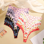 5Pcs Women G-string Seamless Sweet Fruit Thongs Low-waist Panties Ladies Soft Cute Thongs Female S-XL T-Back Panties Underwear