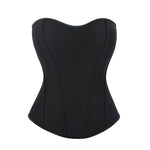 Women’s New Zipper Front Corset, Black Seamless Stretch Boned Bustier, Slimming Curve-Hugging Shapewear Top