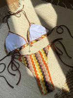 Sexy Lace Orange Gradient Bikini Set 2026 Women Summer Push Up Tie Side Triangle Swimsuit Beach Bathing Suit Holiday Swimwear