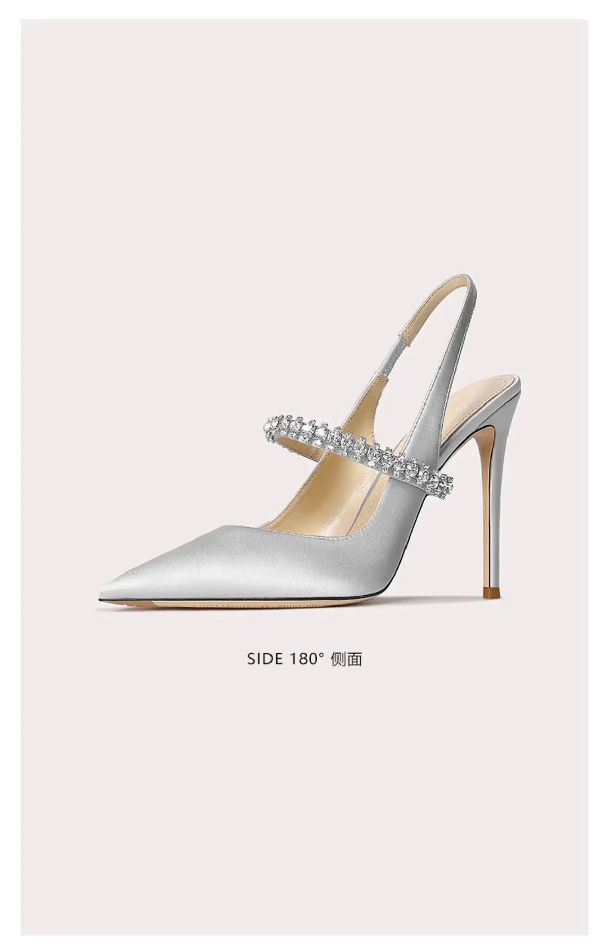 Size 34 45 Women's Diamond Bao Head Sandals 2025 New Thin Heel Pointed Sheepskin Leather High Heels Women's Wedding Shoes