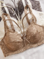 3PCS Lace Women's Underwear Set Sexy Mesh Lace Push-Up Bra Stylish Comfy Underwire Lingerie Bra for Women