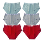 6Pcs/Set Women High Waist Cotton Briefs Letter Print Wide Waistband Panties Solid Color Full Coverage Hip Lifting Lingerie M-2XL