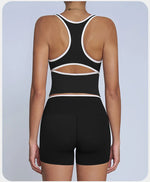 Tight Naked Yoga Shorts Suit Women Double Strap Sports Bra High Waist Flare Leggings Fitness Suit Gym Running Workout Clothes