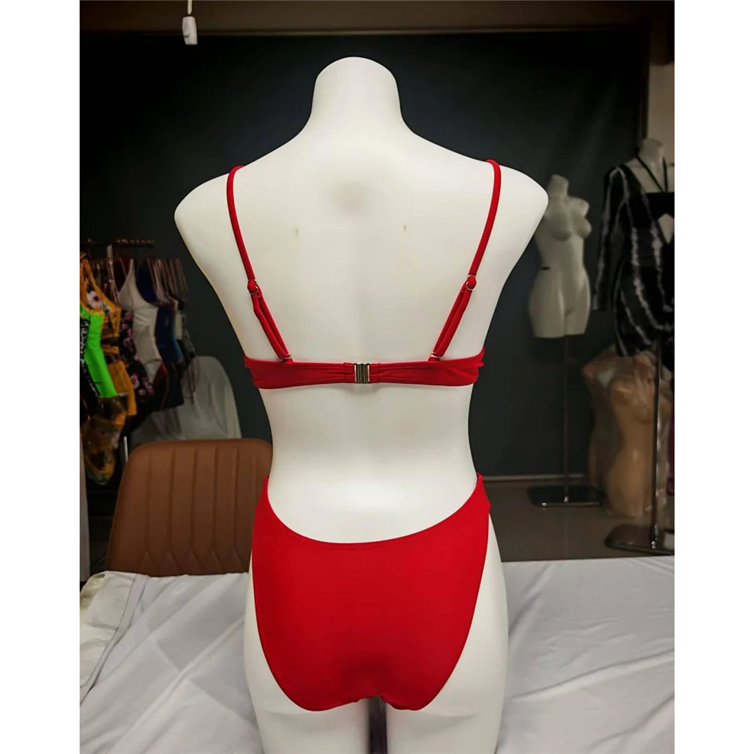 S - XXL 13 Colors Underwire Brazilian Bikini Female Swimsuit Women Swimwear Two-Pieces Bikini Set Bather Bathing Suit Swim V7494