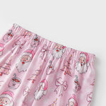 Women's Christmas Pajama Set Featuring Festive Santa Tree and Bow Prints 2 Piece Lounge Nightwear Sleepwear