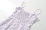 Foridol Spaghetti Strap Tie Up Plaid Dress Women Summer Beach Midi Sundress Strapless Retro Pink Short Vestidos Female Dress