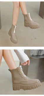 Women Thick Soled Rain Boots Non-Slip Fashion Outdoor Wear-resistant Rubber Waterproof Shoes Women Jelly Soft Soled Rain Boots