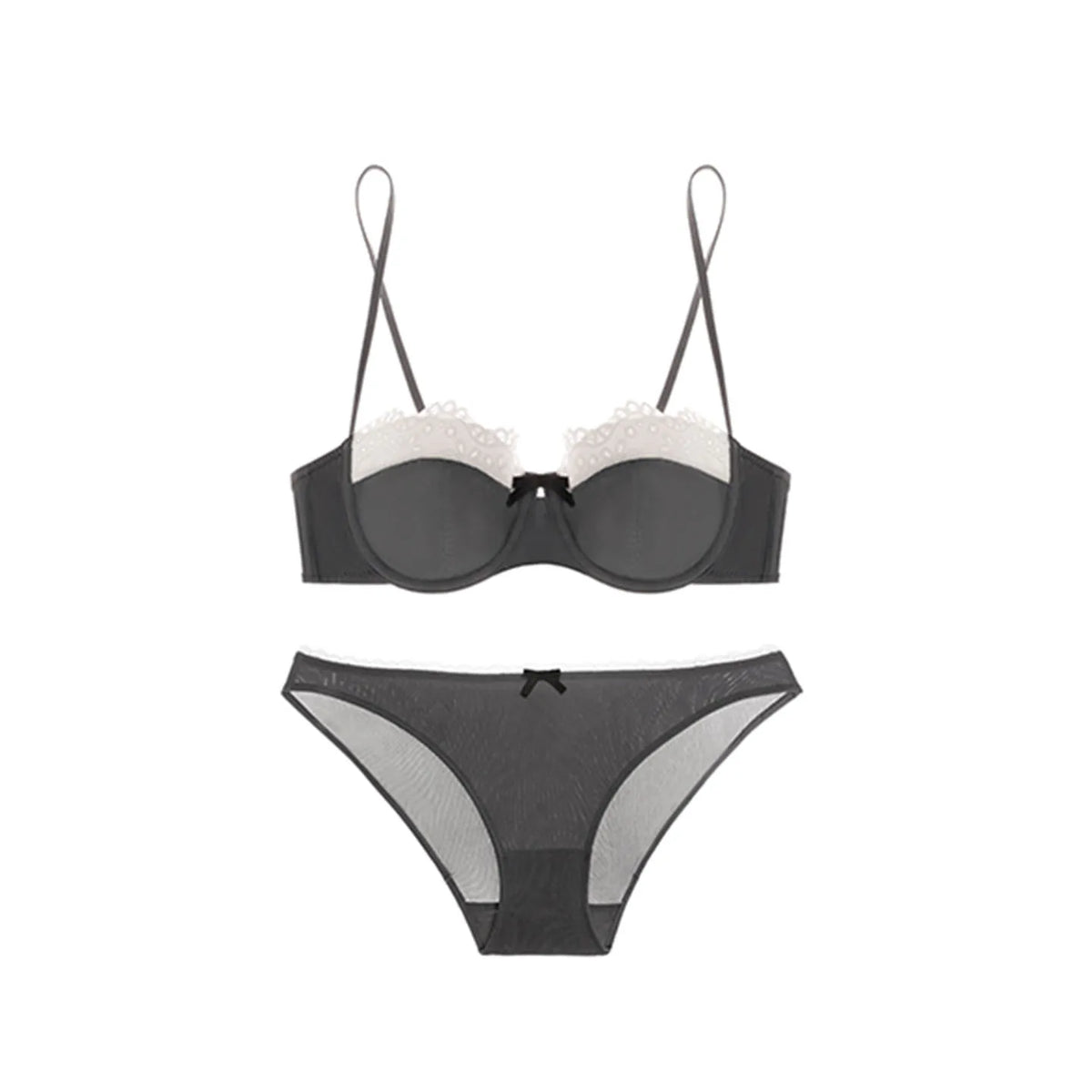 Sexy Push Up Bra Small Breasts Women, Pure Sensual Lace Lingerie Set Summer Thin No Empty Cup Gather Support Beautiful Bralette
