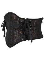 Retro Palace Jacquard Side Zipper Body Shaping Tight Waist Fishbone Side Lace Outer Wear