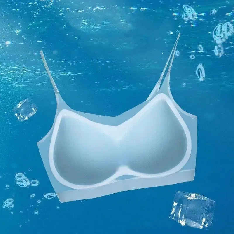 Ultra-thin Tube Tops Push Up Bras For Women Ice Silk Underwear Small Cup Sexy Lingerie Anti Droop Seamless Bras Summer Top