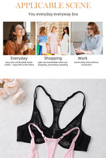 3-Piece Plus Size Lingerie With Lace Front Buttons For Women BrassiereAdjustable Underwear Comfort And Breathability Bra
