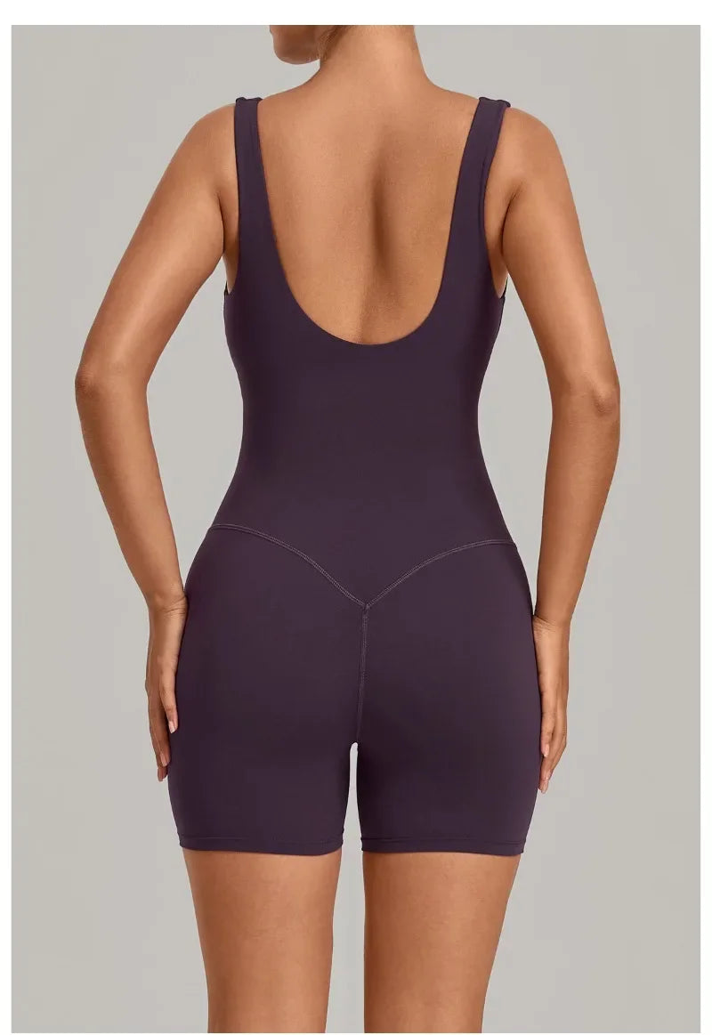 Women's Seamless Yoga Jumpsuits Fitness Sports Gym Beauty Backless Slim Fit Sling One-piece Running Workout Training Bodysuits