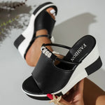 Summer Women's Slippers Thick Bottom Wedge Flip Flops Ladies High Heeled Casual Sandals