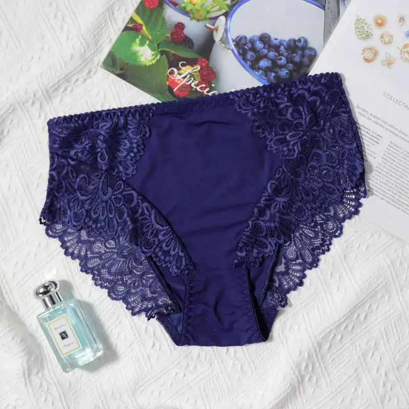 BEAUWEAR Plain Lace Underwear Unlined Thin Panties for Women Plus Size Underpant 0XL 1XL 2XL 3XL 4XL 5XL