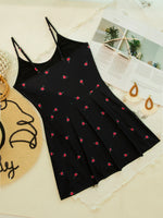 Vintage Black Floral Print Skirt Swimwear Women Halter Push Up Backless Bathing Suit Holiday One Piece Swimsuit 2026 Monokini