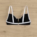 Sexy Black White Patchwork Bikini 2024 Women Halter V Underwire Push Up Micro Swimsuit Beach Bathing Suit High Waist Swimwear