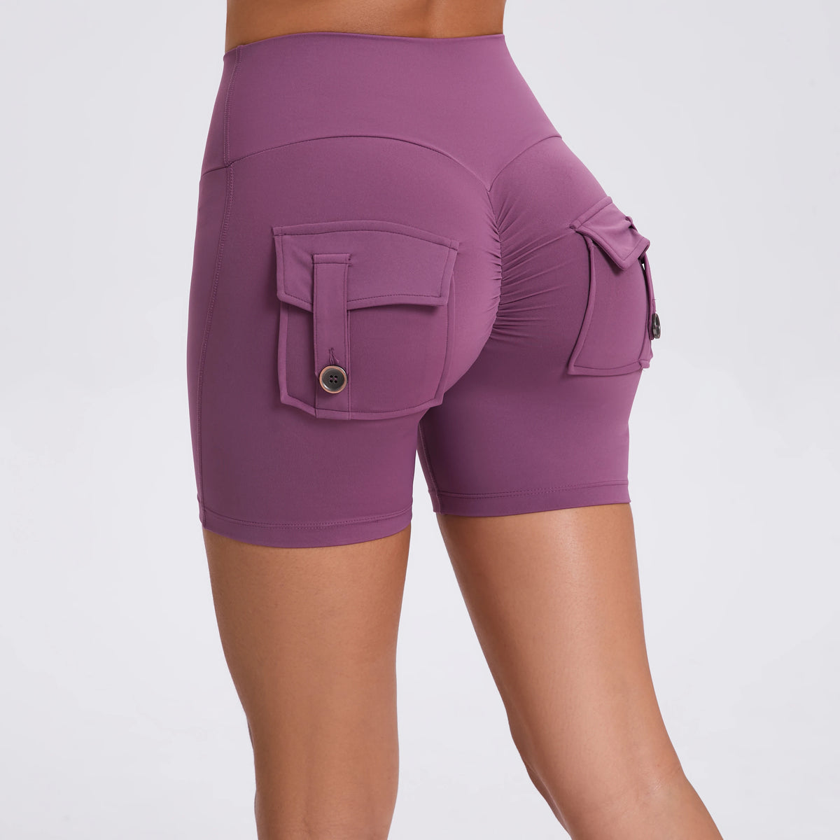 Peach Butt Fitness Shorts Women's Exercise Three-Quarter Pants Cargo Air Dry Pocket Yoga Tight Lift Summer