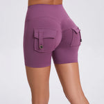 Peach Butt Fitness Shorts Women's Exercise Three-Quarter Pants Cargo Air Dry Pocket Yoga Tight Lift Summer