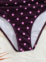 Sexy Black Polka Dot Print Bikini Set 2026 Women Pleate Push Up Drawstring Side High Waist Swimsuit Beach Bathing Suit Swimwear