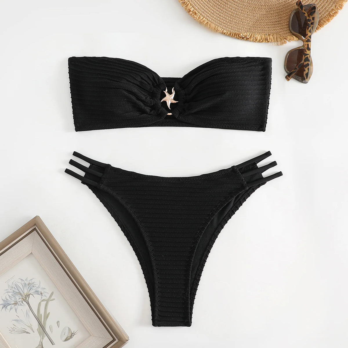 Sexy Two Pieces Swinsuit 2024 New Women's Thong Bikini White Swimwear Summer Beachwear Bathing Suit Brazilian Bikinis Sets