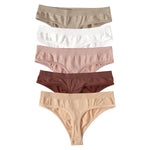5Pcs/SetWomen Panties Low Rise G-String Thongs Seamless Underwear Female Underpants Sexy Lingerie Solid Color Bottom M-XL